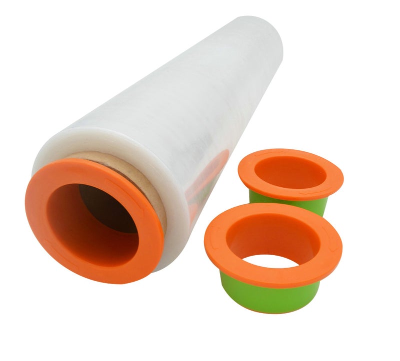 ELFJOY Stretch Film Dispenser Stretch Wrap Dispenser for 3" Core Film Shrink Wrap Holder for Shipping Pallet Packing and Moving Supplies Orange 1 Pairs - Image 1